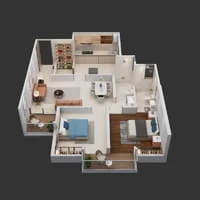 Topaz Towers Charholi 2 BHK Floorplan